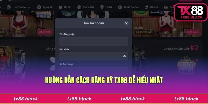 Hướng dẫn newbie cách đăng ký Tx88